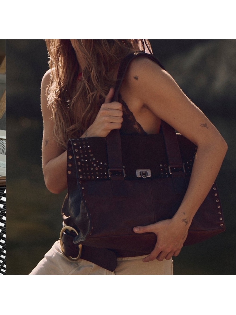 NWT Free People Shay Studded Tote Bag - Picture 5 of 7